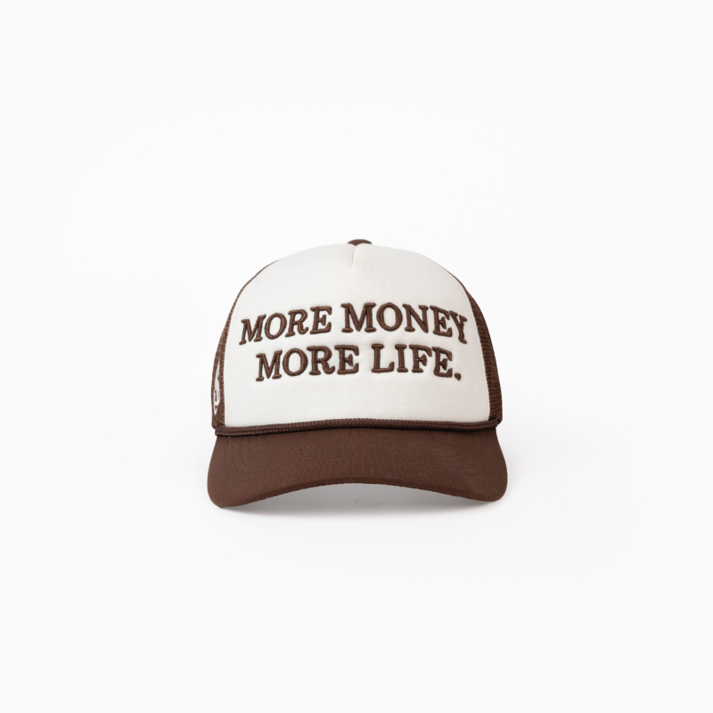 MORE MONEY TRUCKER HAT IN BROWN
