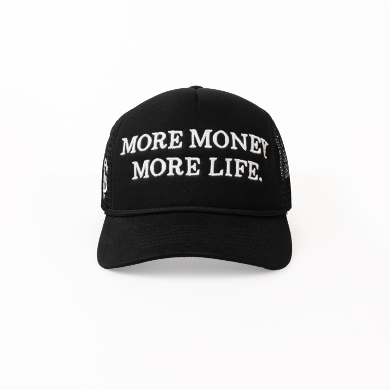 MORE MONEY TRUCKER HAT IN BLACK