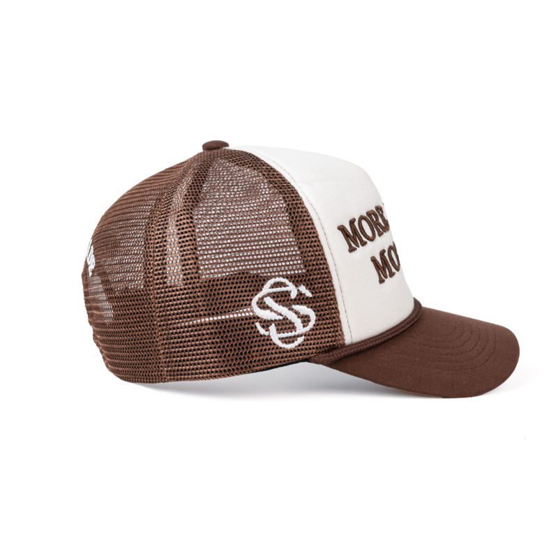 MORE MONEY TRUCKER HAT IN BROWN